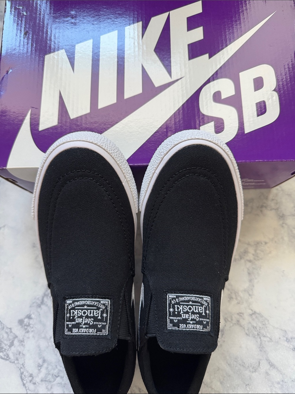 New NIKE SB Stefan Janoski Skateboard Kids Youth Slip-On Sneakers Shoes Black